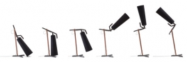 Reinhard Dienes-la grande  // room lamp // steel, walnut & textil -4