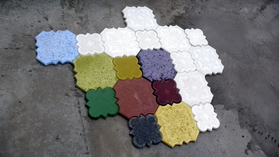 Colored Concrete Tile: Flaster from Ivanka | Interior Decorating
