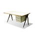 Della Rocca-Desk with enamelled legs and drawers, desk top in white laminate
