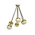 Della Rocca-Chandelier with spherical opal glass diffuser and brass / metal supports