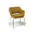 Della Rocca-Pair of upholstered armchairs, legs in chrome-plated steel