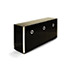 Della Rocca-Sideboard in black laminate / stainless steel