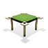 Della Rocca-'Poker' game table, four chairs mod. 300