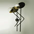 Della Rocca-Pair of metal and satined glass sconces