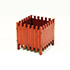 Della Rocca-Planter, red lacquered wood
