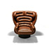 Della Rocca-'Elda' leather and fiberglass lounge chair