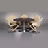 Sotheby´s-'System 1-2-3' five chairs and table