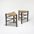 Wright-Triangular tabourets, pair