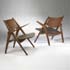 Wright-Sawback lounge chairs, pair