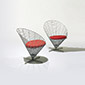 Wire cone chairs model K2, pair