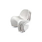 Set of five white S Stacking Chairs