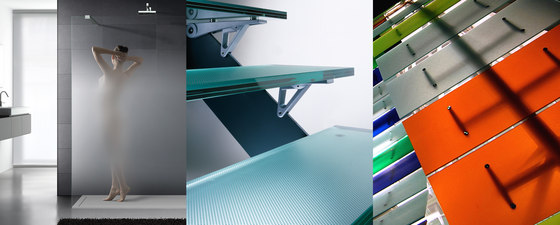 Vitrealspecchi Mobiliario de oficina / hostelería Baños / Sanitarios Cocinas / Muebles de cocina Pavimentos / Alfombras Construcción interior Construcción de muebles Vidrio / Cristal