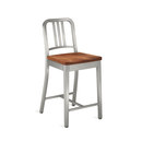 emeco Navy® Counter stool with natural wood seat Gastronomie Sièges Sièges de collectivité
