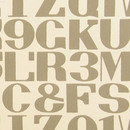 Maharam Alphabet 003 Raw Umber On White Wandtextilien