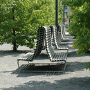 BURRI Landi special double with high backrest Bancos de exterior Mobiliario urbano