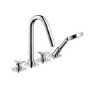 Axor Citterio M 4-Hole Tile-Mounted Bath Mixer with star handles and escutcheons, DN15 Hansgrohe