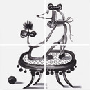 Ceramica Bardelli Cuban Black 1 40x40cm Material: Ceramic Wall art / Murals Wall tiles