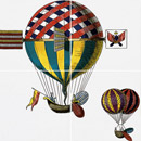 Ceramica Bardelli Mongolfiere 13x13cm Azulejos de pared Cuadros / Murales Material: cerámica