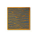 Pleats gold slate blue 5x5 Ann Sacks