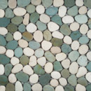 Get Stoned Pebbles RD-213 White Green Glass: mosaics Mosaics Natural stone Natural-stone flooring Wall mosaics