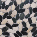 Mosaic Miro Production Oval Dia M White Dark mosaic Mosaici Mosaici per pareti Pavimenti da esterno Pavimenti in pietra naturale Pietra naturale Vetro: mosaici