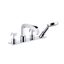 Axor Citterio 4-Hole Rim-Mounted Bath Mixer with cross handles and plate DN15 Hansgrohe