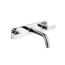 Axor Citterio M 3-Hole Basin Mixer for concealed installation with plate and spout 166mm DN15, wall mounting Hansgrohe