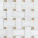 Complete Tile Collection Basketweave Thassos & Crema Marfil Dot Mosaïques Mosaïques murales Pierre naturelle Sols en pierre naturelle