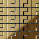 Alloy Kink Titanium Gold Mirror Tiles Métal Mosaïques Mosaïques murales Sols en métal