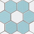Fap Ceramiche Visionary Esagono Azzurro Bianco Mosaico Listello Ceramic Wall mosaics