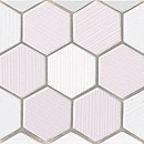 Fap Ceramiche Visionary Esagono Bianco Rosa Mosaico Listello Ceramic Wall mosaics