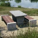 BURRI Star Bench without backrest Bench with table Outdoor benches Street furnishings