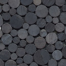 Porcelanosa Anticato Round Stone Negro Mosaïques murales Pierre naturelle