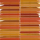 Porcelanosa Metallic Glacier Mix Naranjas 1-5x14-8 Mosaici per pareti Sistemi facciata / Sistemi di rivestimento Vetro