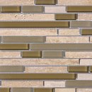 Noohn Stone Glass Mosaics Strip Mix Travertino Tobacco Porcelanosa