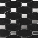 Porcelanosa Victorian Chain Negro Marquina Mirror Mosaïques Mosaïques murales Pierre naturelle