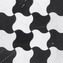 Porcelanosa Victorian Curve Bco Marmara Negro Marquina Mosaïques Mosaïques murales Pierre naturelle