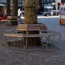 BURRI 8-edges bench with backrest Outdoor benches Street furnishings