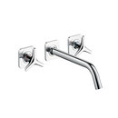 Axor Citterio M 3-Hole Basin Mixer for concealed installation with star handles, escutcheons and spout 226mm DN15, wall mounting Hansgrohe