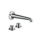 Hansgrohe Axor Bouroullec Zweigriff-Waschtischarmatur mit Wandauslauf 200 mm Unterputz und Ventilen für Standmontage