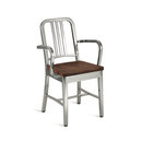 emeco Navy® Armchair with natural wood seat Gastronomie Sièges Sièges de collectivité