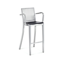 Hudson Barstool with arms seat pad emeco