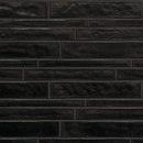 Casamood Vetro Neutra Carbone Listello Sfalsato Bodenbeläge Glas Glas: Mosaike Glasböden Mosaike Wandmosaike