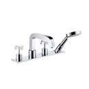 Axor Citterio 4-Hole Tile Mounted Bath Mixer with cross handles and plate DN15 Hansgrohe