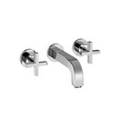 Axor Citterio 3-Hole Basin Mixer for concealed installation with cross handles escutcheons and spout 222mm DN15 wall mounting Hansgrohe