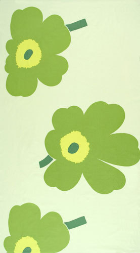 Juhla Unikko light green interior fabric Marimekko
