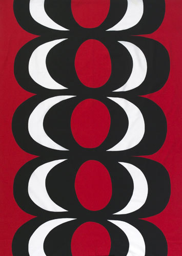 Kaivo black/red interior fabric Marimekko