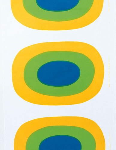 Melooni yellow interior fabric Marimekko