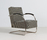 1930s tubular steel armchair with Art Deco fabric | ZEITLOS – BERLIN