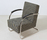 1930s tubular steel armchair with Art Deco fabric | ZEITLOS – BERLIN